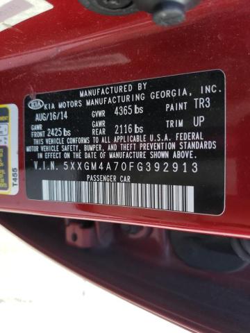 Photo 10 from auction – 2015 KIA OPTIMA LX with VIN 5XXGM4A70FG392913