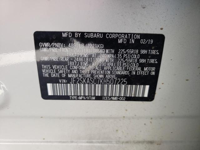 صورة رقم 10 من المزاد - 2019 SUBARU FORESTER L مع VIN JF2SKASC7KH507225