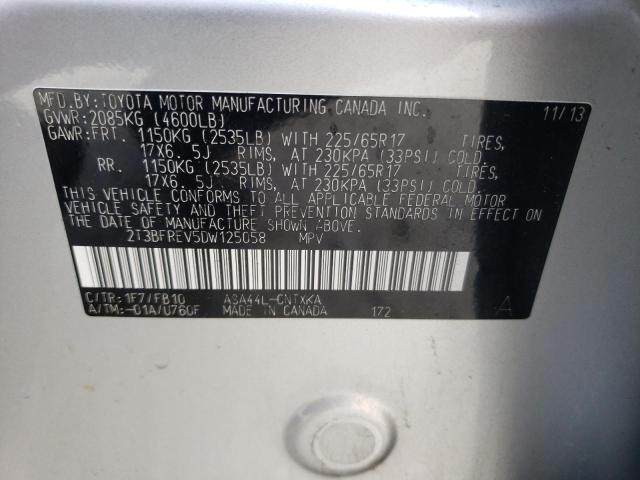 Photo 10 from auction – 2013 TOYOTA RAV4 LE with VIN 2T3BFREV5DW125058