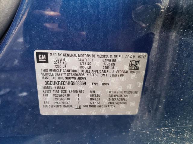 Photo 10 from auction – 2017 CHEVROLET SILVERADO with VIN 3GCUKREC5HG503369
