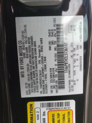 Photo 10 from auction – 2020 FORD MUSTANG with VIN 1FA6P8TH2L5136147