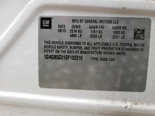 Photo 10 from auction – 2014 BUICK LACROSSE with VIN 1G4GB5G31EF102316
