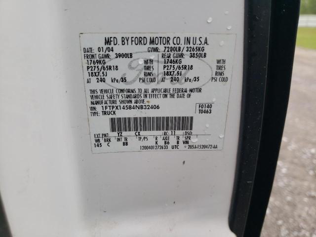 Photo 10 from auction – 2004 FORD F150 with VIN 1FTPX14584NB32406