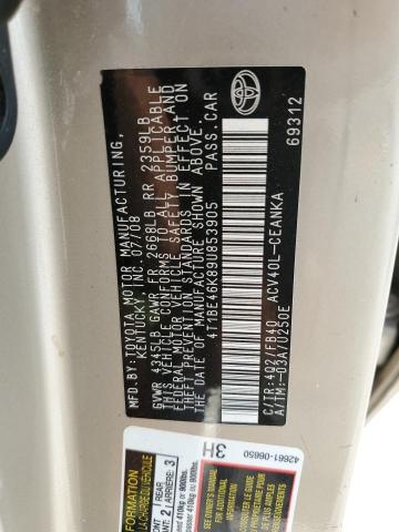 Photo 10 from auction – 2009 TOYOTA CAMRY BASE with VIN 4T1BE46K89U853905