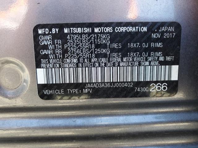 Photo 10 from auction – 2018 MITSUBISHI OUTLANDER with VIN JA4AD3A36JJ000402