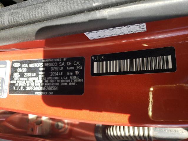 Photo 10 from auction – 2021 KIA FORTE GT L with VIN 3KPF34AD4ME288564