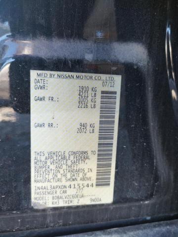 Photo 10 from auction – 2013 NISSAN ALTIMA with VIN 1N4AL3APXDN415544