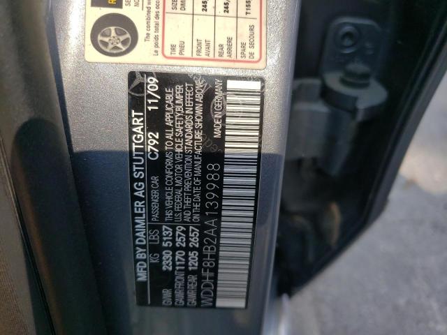 Photo 10 from auction – 2010 MERCEDES-BENZ E 350 4MAT with VIN WDDHF8HB2AA139988