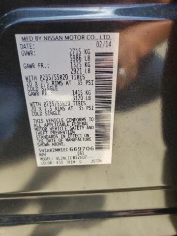Photo 10 from auction – 2014 NISSAN PATHFINDER with VIN 5N1AR2MM1EC669706