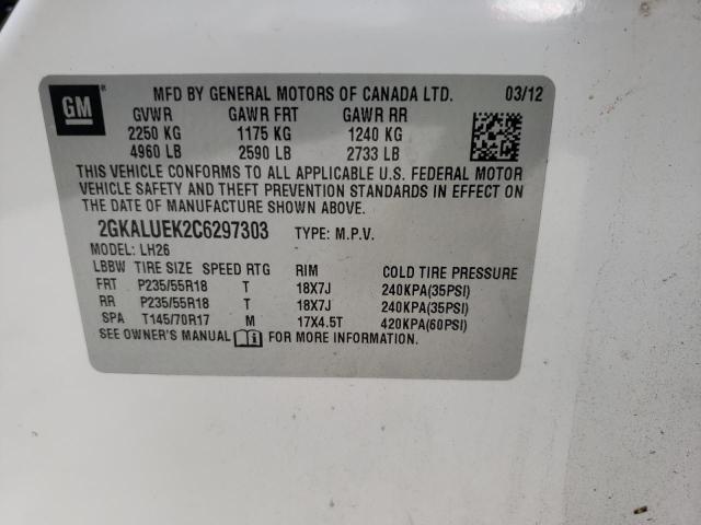 Photo 10 from auction – 2012 GMC TERRAIN SL with VIN 2GKALUEK2C6297303