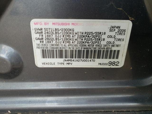 Photo 10 from auction – 2007 MITSUBISHI OUTLANDER with VIN JA4MS41X27U001470