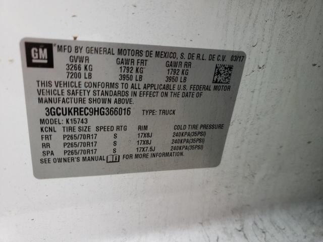 Photo 10 from auction – 2017 CHEVROLET SILVERADO with VIN 3GCUKREC9HG366016
