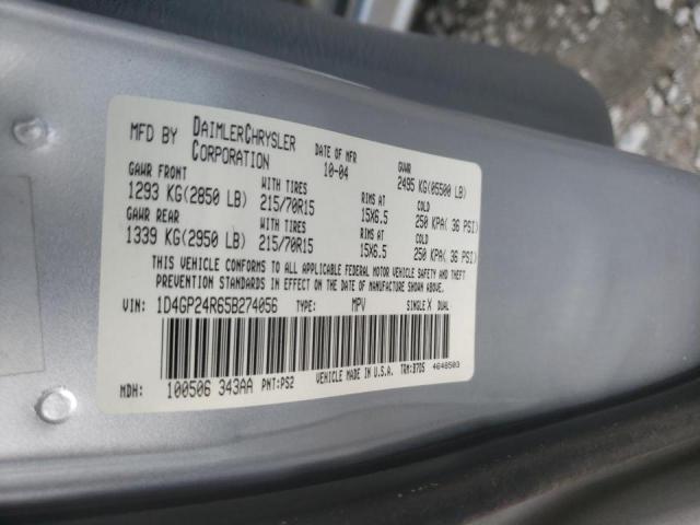 Photo 10 from auction – 2005 DODGE GRAND CARA with VIN 1D4GP24R65B274056