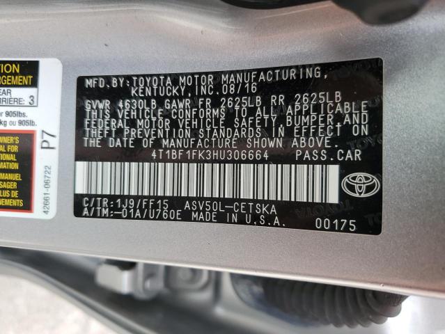 Photo 10 from auction – 2017 TOYOTA CAMRY LE with VIN 4T1BF1FK3HU306664