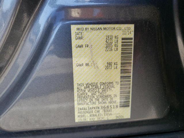 Photo 10 from auction – 2015 NISSAN ALTIMA 2.5 with VIN 1N4AL3APXFN368518