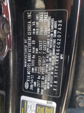 Photo 10 from auction – 2012 KIA SORENTO BA with VIN 5XYKT4A66CG207436