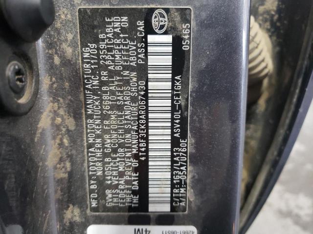 Photo 10 from auction – 2010 TOYOTA CAMRY BASE with VIN 4T4BF3EK8AR067430