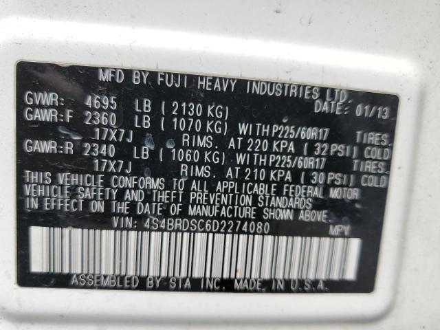 Photo 10 from auction – 2013 SUBARU OUTBACK 3. with VIN 4S4BRDSC6D2274080