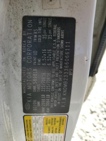 Photo 10 from auction – 2006 KIA SEDONA EX with VIN KNDMB233366066111
