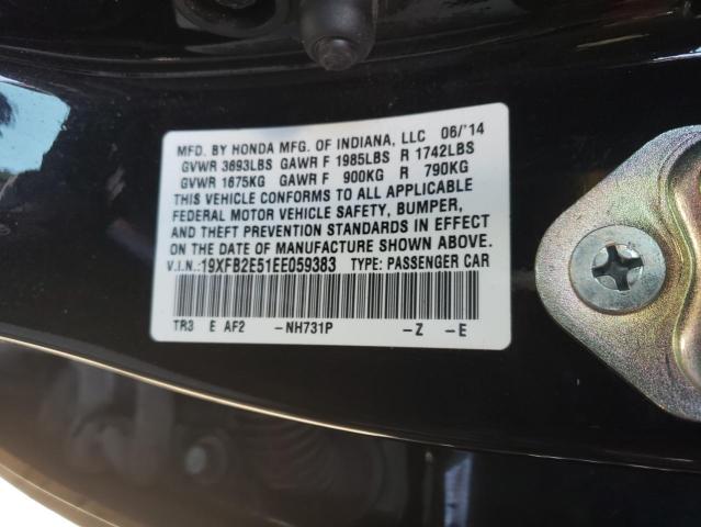 Photo 10 from auction – 2014 HONDA CIVIC LX with VIN 19XFB2E51EE059383