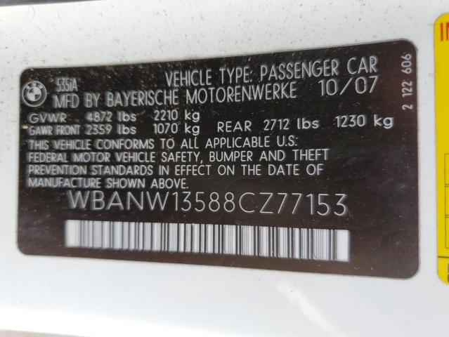 Photo 10 from auction – 2008 BMW 535 I with VIN WBANW13588CZ77153