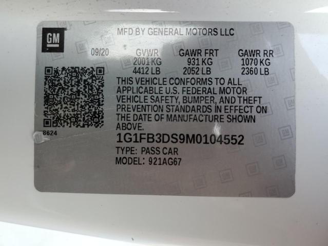 Photo 10 from auction – 2021 CHEVROLET CAMARO LS with VIN 1G1FB3DS9M0104552