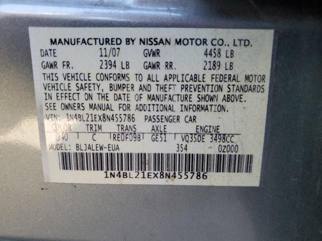 Photo 10 from auction – 2008 NISSAN ALTIMA 3.5 with VIN 1N4BL21EX8N455786