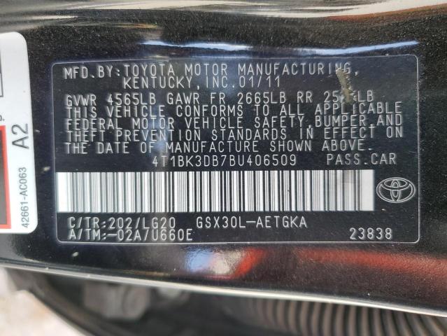 Photo 10 from auction – 2011 TOYOTA AVALON BAS with VIN 4T1BK3DB7BU406509