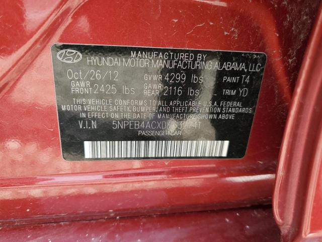 Photo 10 from auction – 2013 HYUNDAI SONATA GLS with VIN 5NPEB4ACXDH632741