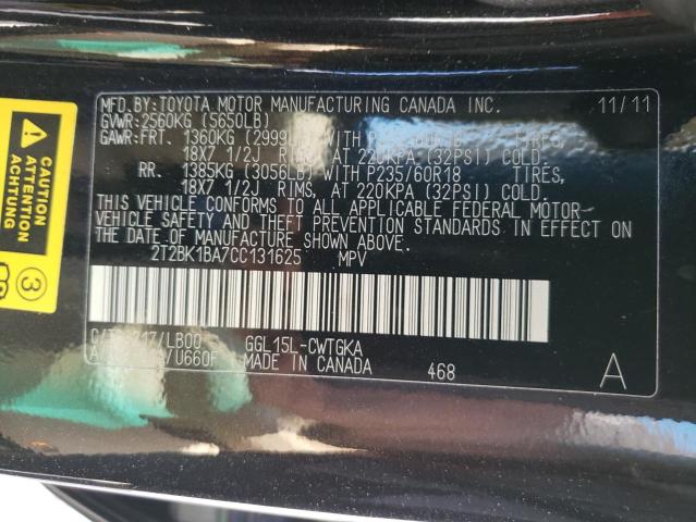 Photo 10 from auction – 2012 LEXUS RX 350 with VIN 2T2BK1BA7CC131625