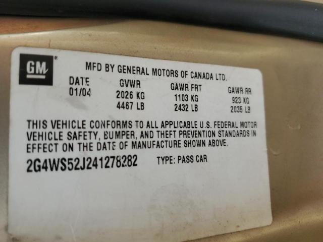Photo 10 from auction – 2004 BUICK CENTURY CU with VIN 2G4WS52J241278282