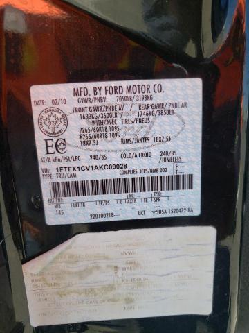 Photo 10 from auction – 2010 FORD F150 SUPER with VIN 1FTFX1CV1AKC09028