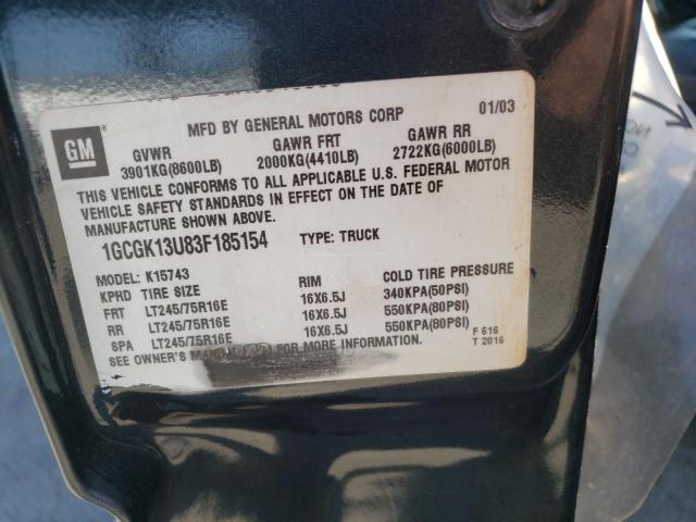 Photo 10 from auction – 2003 CHEVROLET SILVERADO with VIN 1GCGK13U83F185154