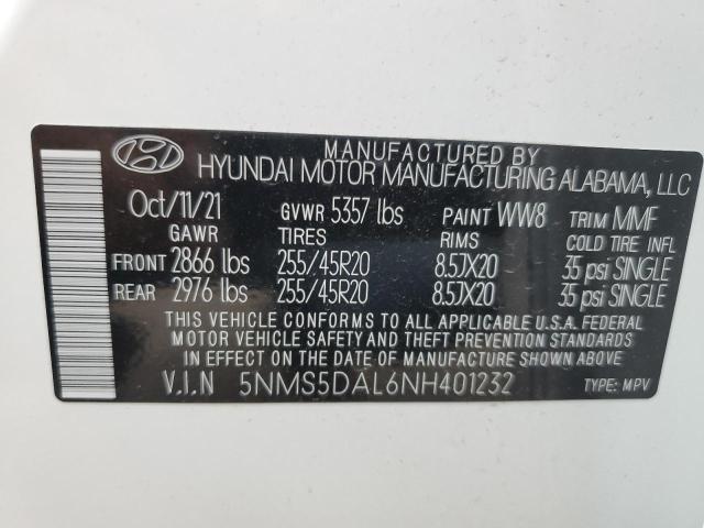 Photo 10 from auction – 2022 HYUNDAI SANTA FE C with VIN 5NMS5DAL6NH401232