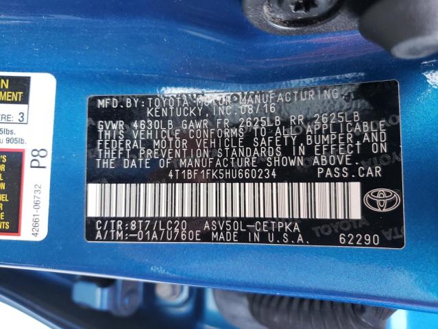Photo 10 from auction – 2017 TOYOTA CAMRY LE with VIN 4T1BF1FK5HU660234