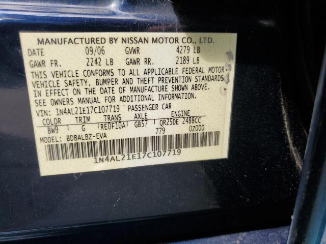 Photo 10 from auction – 2007 NISSAN ALTIMA 2.5 with VIN 1N4AL21E17C107719