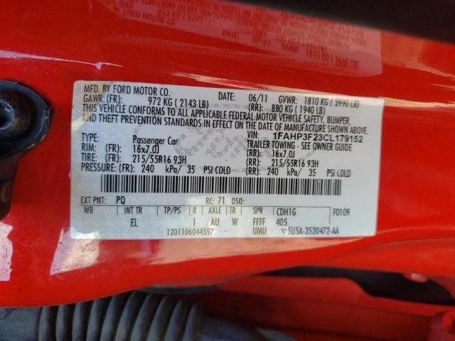 Photo 10 from auction – 2012 FORD FOCUS SE with VIN 1FAHP3F23CL179152