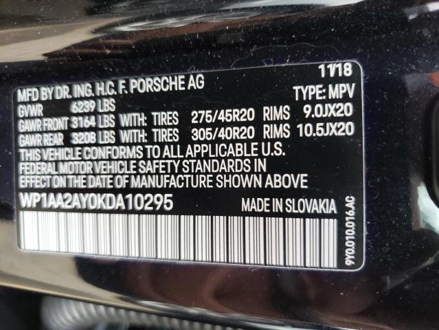 Photo 10 from auction – 2019 PORSCHE CAYENNE with VIN WP1AA2AY0KDA10295