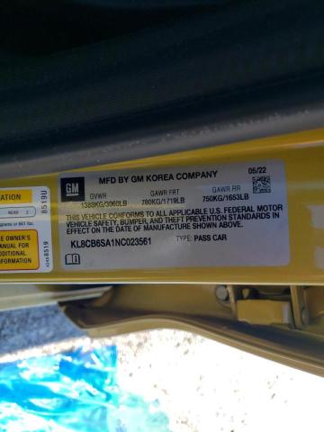 Photo 10 from auction – 2022 CHEVROLET SPARK LS with VIN KL8CB6SA1NC023561