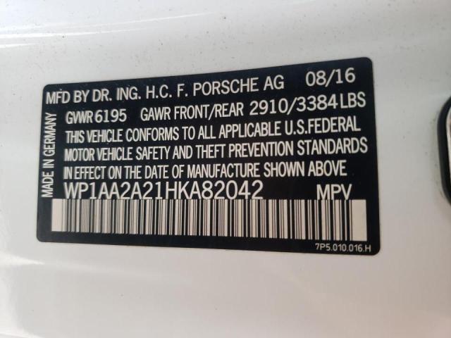 Photo 10 from auction – 2017 PORSCHE CAYENNE with VIN WP1AA2A21HKA82042