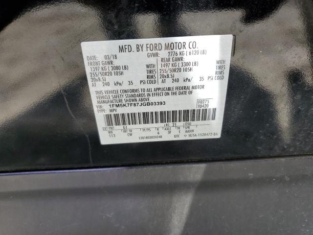 Photo 10 from auction – 2018 FORD EXPLORER L with VIN 1FM5K7F87JGB03393