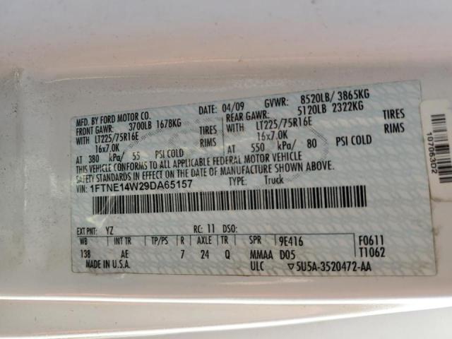 Photo 10 from auction – 2009 FORD ECONOLINE with VIN 1FTNE14W29DA65157
