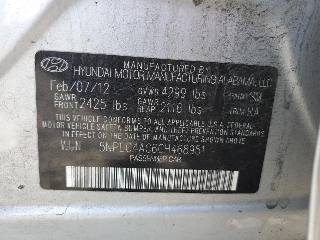 Photo 10 from auction – 2012 HYUNDAI SONATA SE with VIN 5NPEC4AC6CH468951