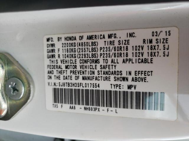 Photo 10 from auction – 2015 ACURA RDX with VIN 5J8TB3H35FL017554