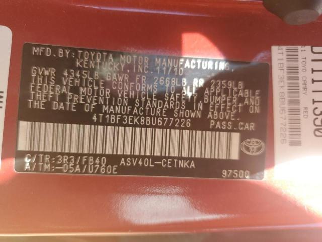 Photo 10 from auction – 2011 TOYOTA CAMRY BASE with VIN 4T1BF3EK8BU677226