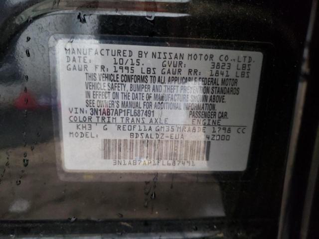 Photo 10 from auction – 2015 NISSAN SENTRA S with VIN 3N1AB7AP1FL687491