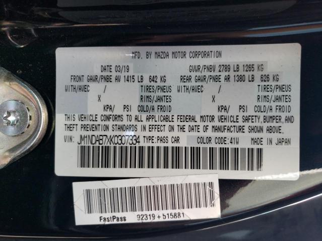 Photo 10 from auction – 2019 MAZDA MX-5 MIATA with VIN JM1NDAB7XK0307334