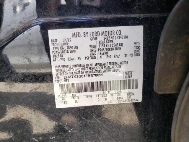 Photo 10 from auction – 2015 FORD EDGE SE with VIN 2FMTK3G81FBB78099
