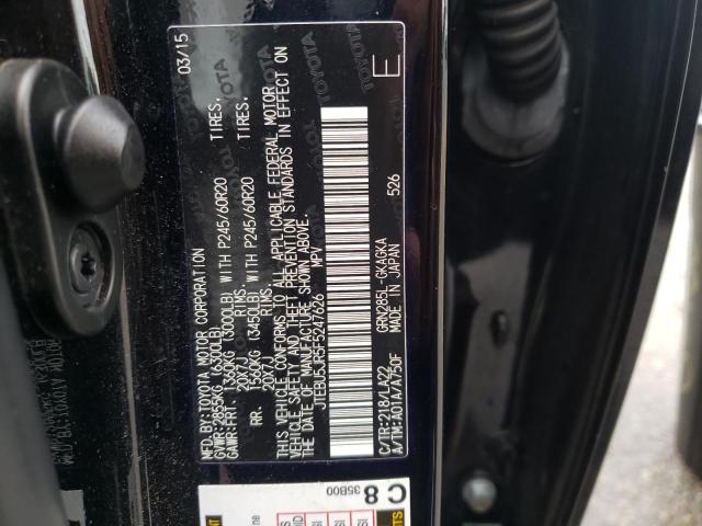 Photo 10 from auction – 2015 TOYOTA 4RUNNER SR with VIN JTEBU5JR5F5247626