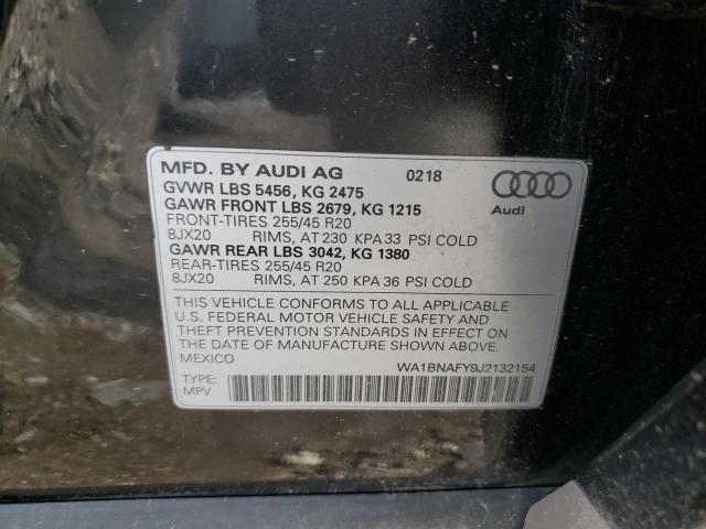 Photo 10 from auction – 2018 AUDI Q5 PREMIUM with VIN WA1BNAFY9J2132154